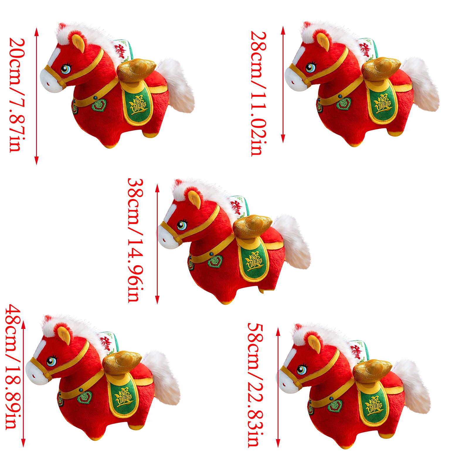 Cuscino per divano con motivo a cavallo culturale Cuscino decorativo tradizionale per capodanno cinese per la casa Cuscino per cavallo in peluche Cuscino decorativo per capodanno cinese