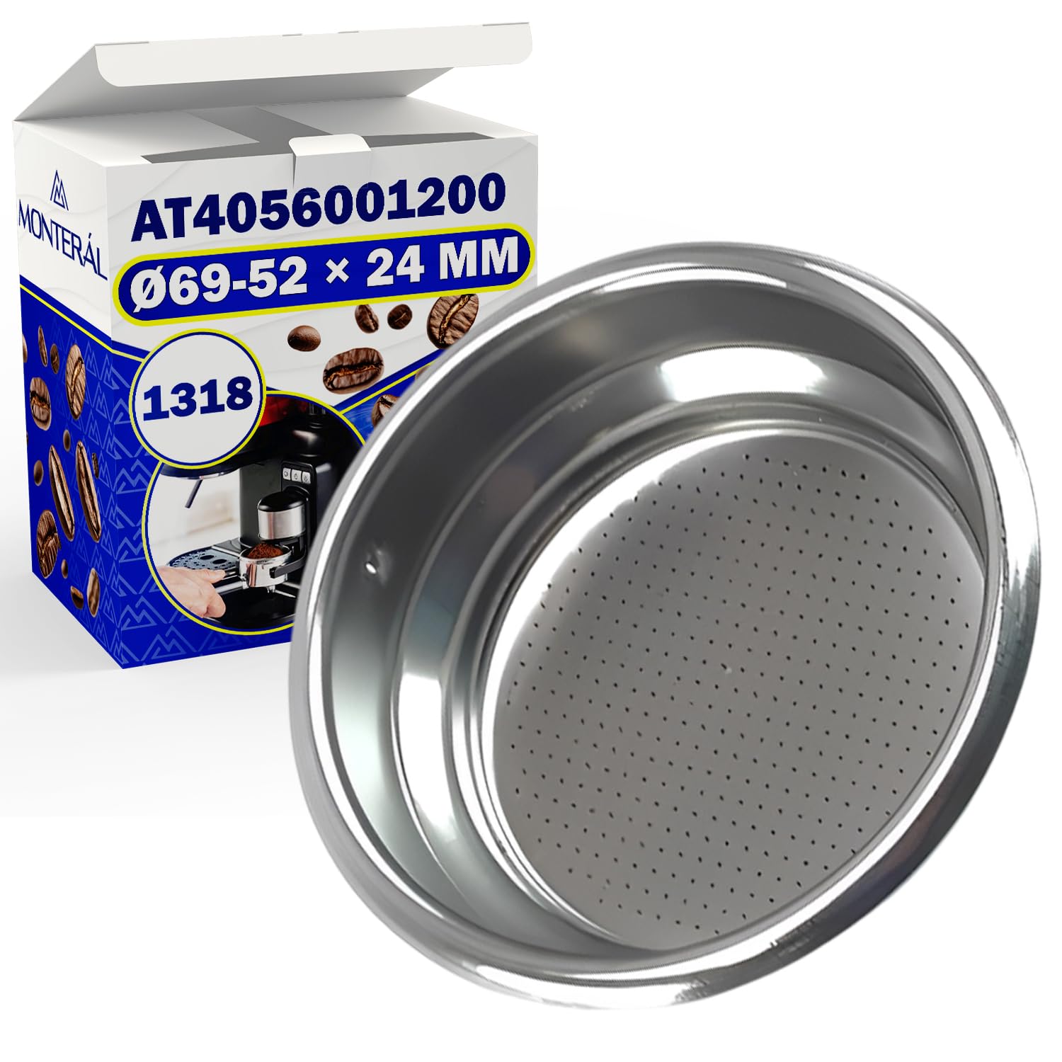 Filtro Caffettiera Filtro Cafe per Portafiltro Caffettiera con Codice Originale AT4056001200 per Ariete 1318 - Garanzia 10 Anni - MONTERAL