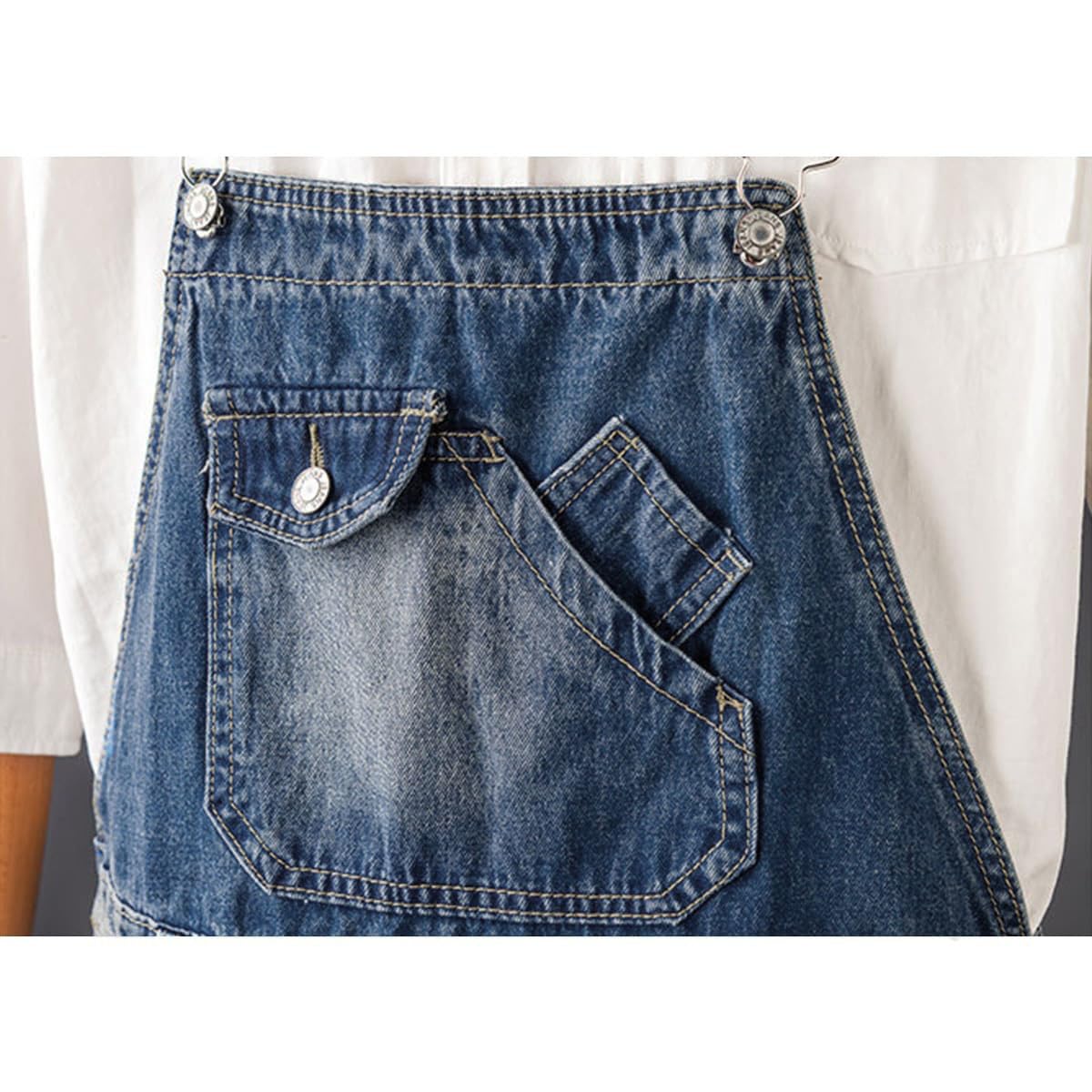 Salopette Corti Uomo Classica Pantaloncini da Lavoro Estivi Jumpsuit Salopette con Tasche Casual Retro Cargo Tuta Overalls Corta Vestibilità Regolare