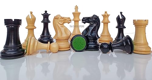 Solo piezas de ajedrez Staunton profesionales | Ajedrez de madera artesanal premium ebonizados | Juego de ajedrez de lujo | Ajedrez ponderado - 2