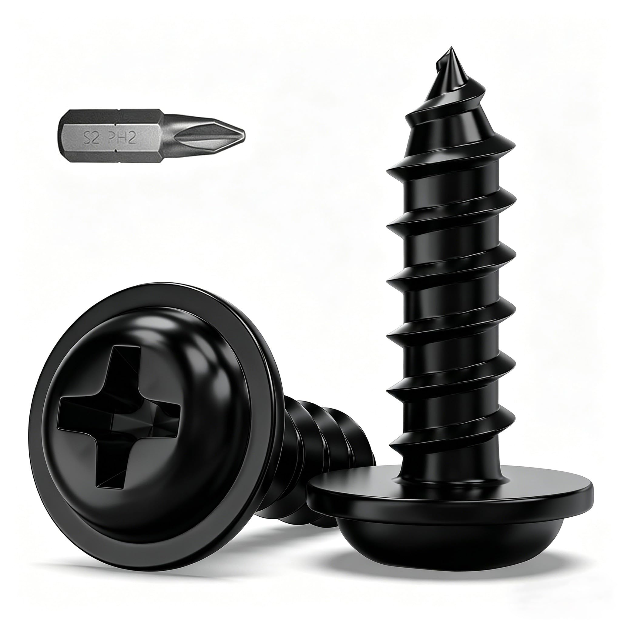 Black Wood Screws (100, M3 x 8mm)