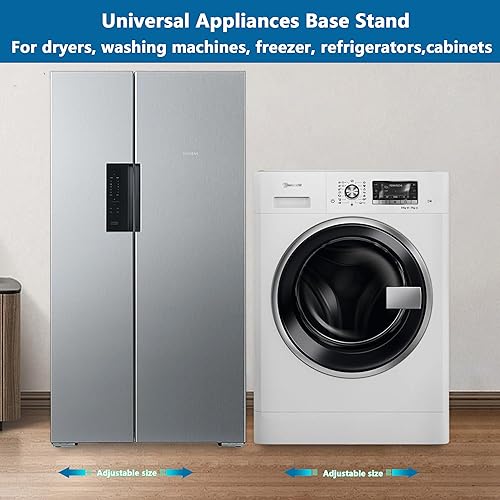 Miniatura 3 de Base móvil de acero resistente para muebles de alta resistencia, soporte ajustable para nevera, soporte para lavadora, soporte para muebles para