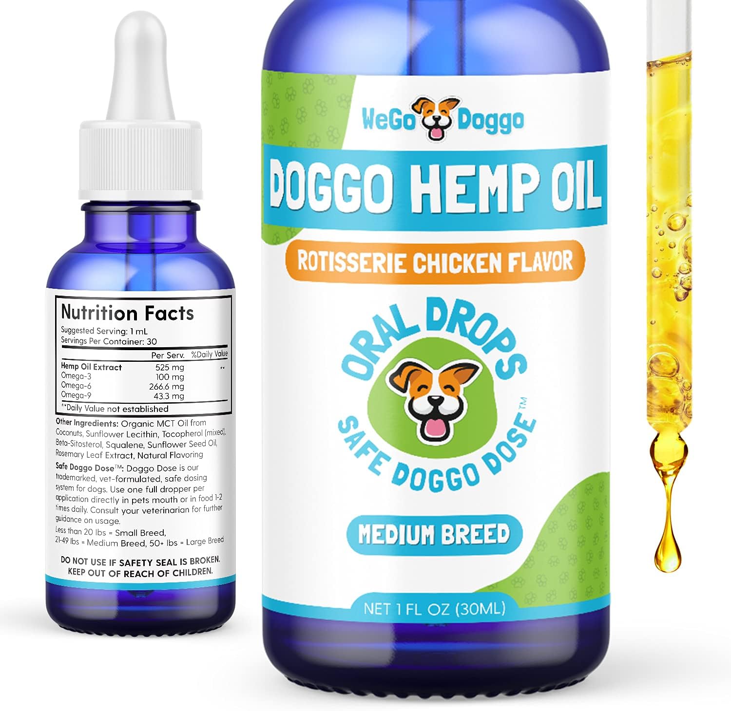 WeGo Doggo Hemp Oil for Dogs - All-Natural / Non-GMO / US Made Pet Hemp Oil for Joint Health - Calming Treat Aids with Fireworks,…