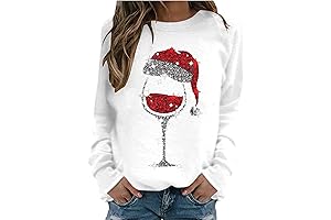 Christmas Sweaters for Women: Fair Isle Red Wine Glass