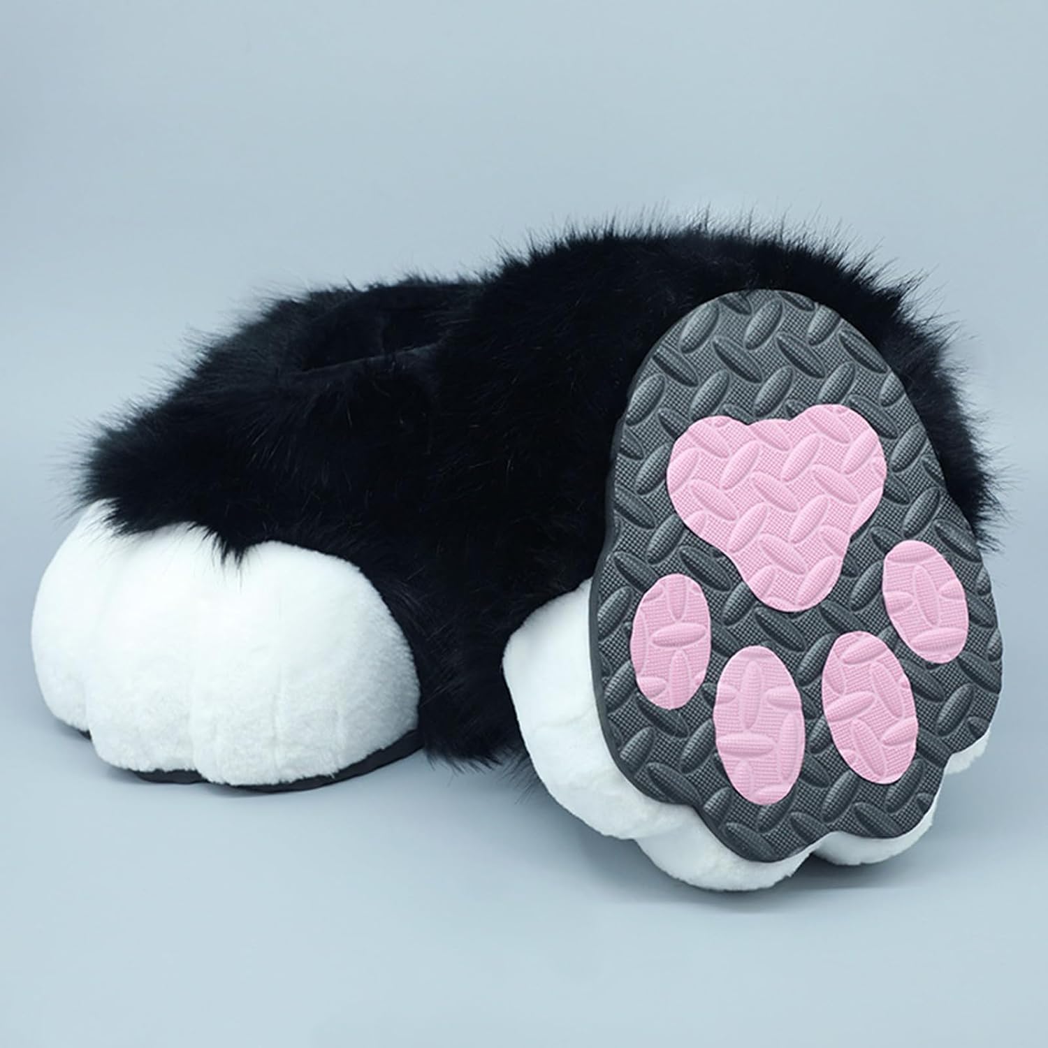 Bear Shoes Adult Womens Mens Cosplay Animal Paw Fursuit Fuzzy Boot Shoes for Halloween Parties Roleplay Costume Fuzzy Cos