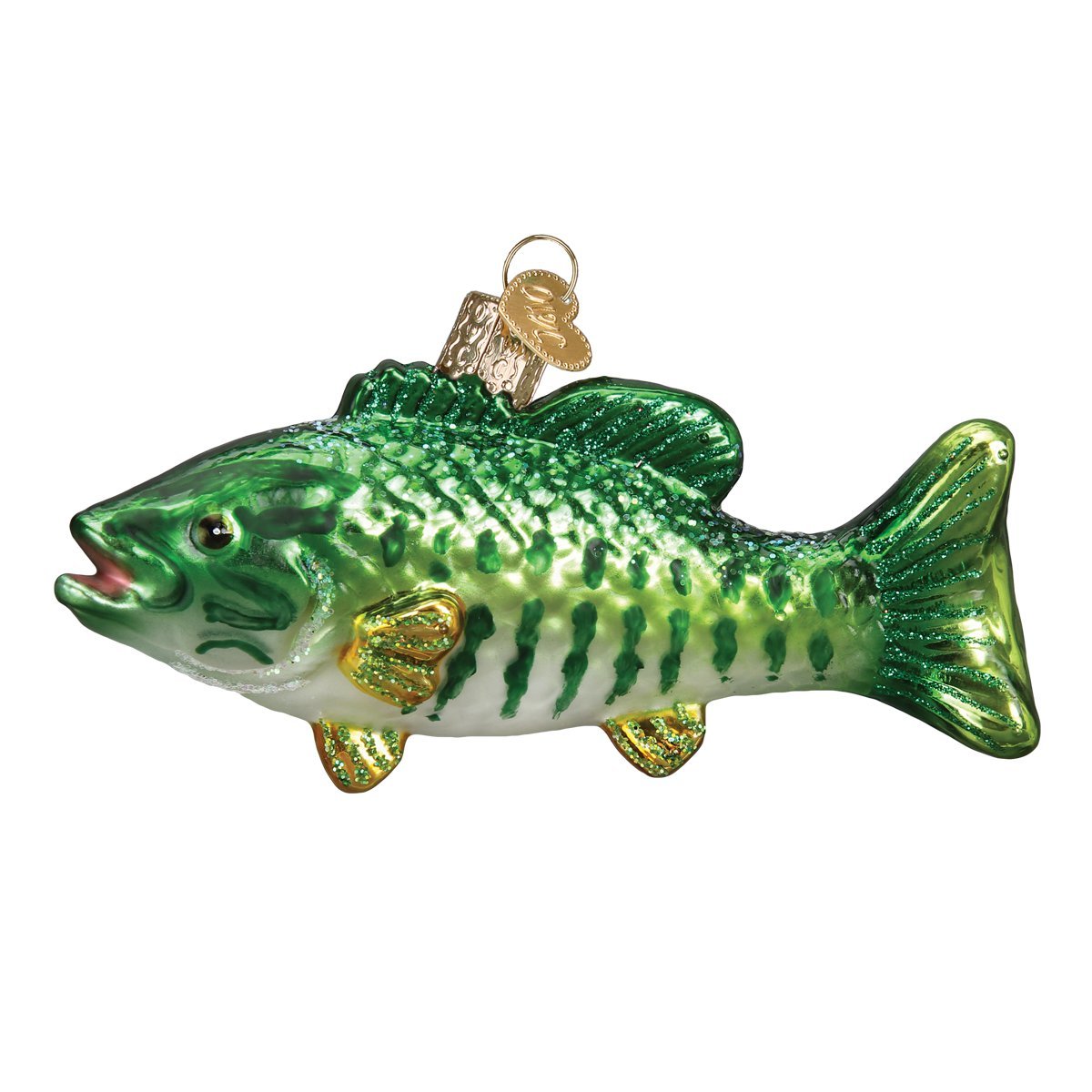 Old World Christmas Smallmouth Bass Glass Blown Ornament for Christmas Tree, Handcrafted Holiday Decoration, Lake Fish Collection