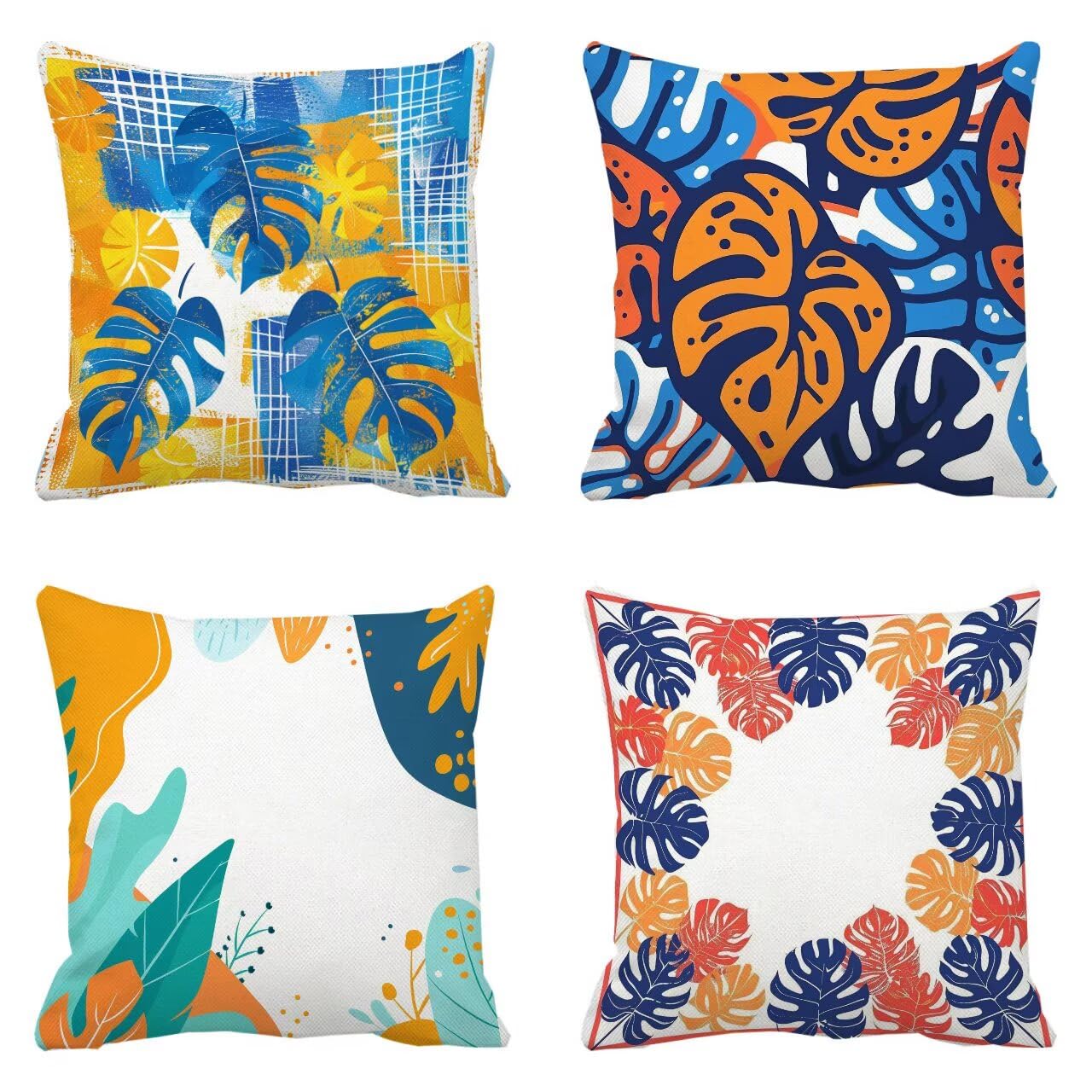 Housse coussin canape 35x35 cm lot de 4 decoration exterieur
