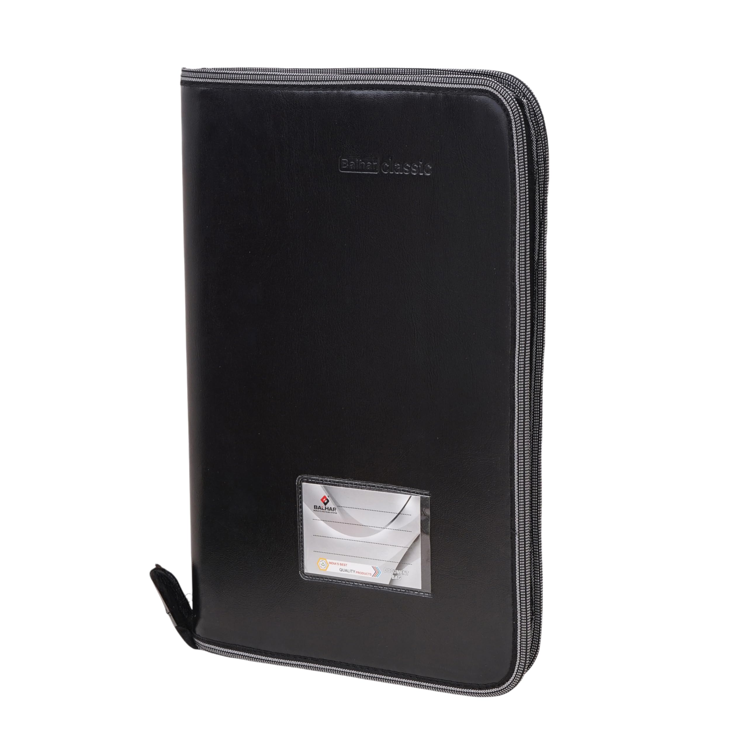 BALHARBALHAR B4 Samsonite Tablet Sleeve with Zipper, Black, 25.4 cm x 20.32 cm Executive Bag 20 Pocket Hand Thik Stitching with Special PU and Cloth Cover Black (Pack of -2)