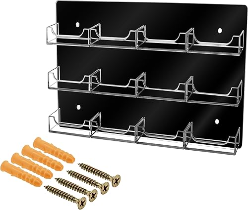 Miniatura 10 de Marketing Holders Tarjetero de pared acrílico negro horizontal con capacidad para tarjetas de regalo de un solo bolsillo de 3.5 x 2 pulgadas,
