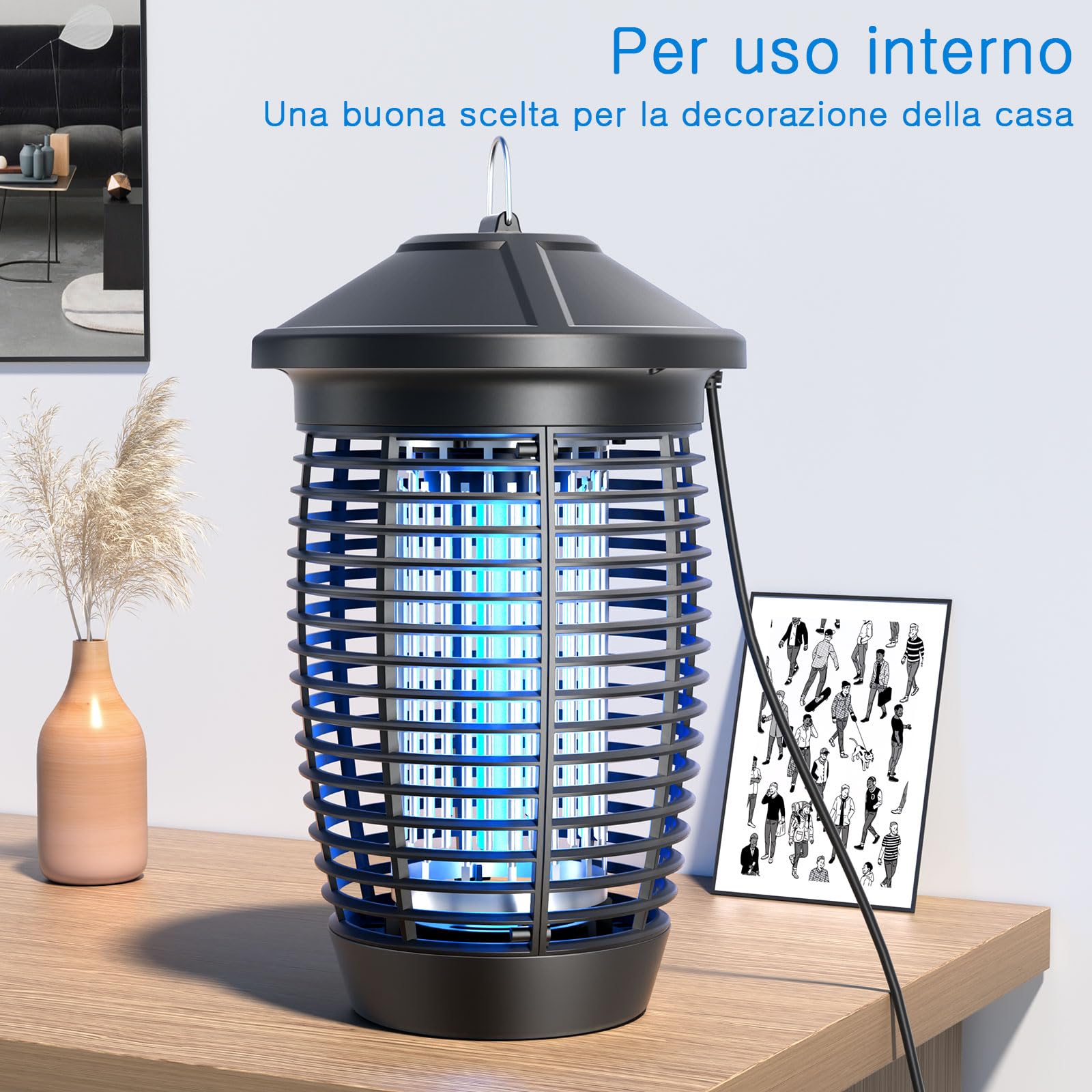 PALONE Lampada Antizanzare Elettrica 20 W 4500 V Ultimi Modelli UV Uccisione Mosca Elettrico Repellente Efficace Portata 100 m² per repellente zanzare, Mites, mosche, insetti
