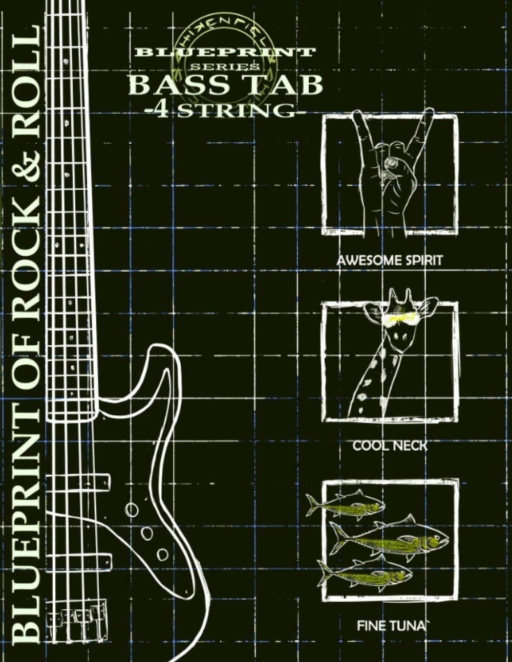 Buy 4 String bass guitar tablature (blank) with additional guidelines
