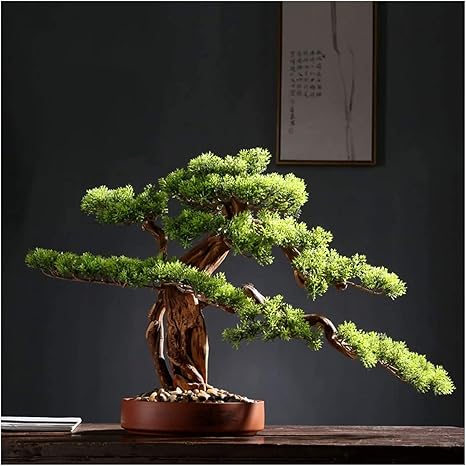 Amazon 人工観葉植物 フェイクグリーン 屋内の家の装飾のための大きな人工植物 セラミックポットの盆栽の人工木のオフィスや家の装飾の緑 フェイクの鉢植えの小屋の緑のための11 8インチ 風水 装飾品 祈る開運 富をもたらす 健康と安全 Color B 人工観葉植物