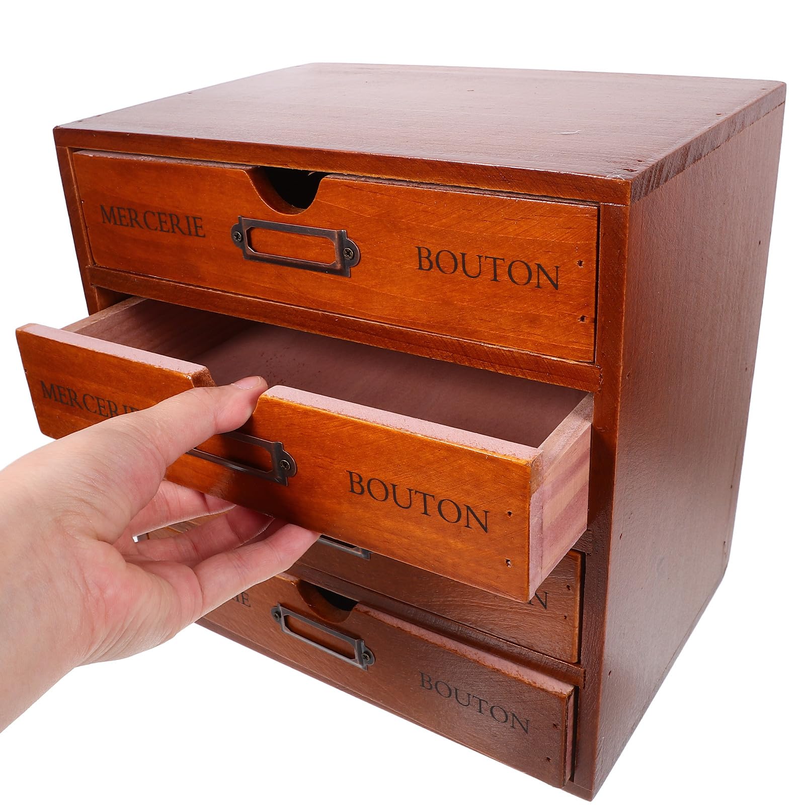 Angoily Scatola Porta Oggetti da Scrivania in Legno a 4 Cassetti | Scatola Porta Oggetti da Scrivania, Organizer Multi-livello Struttura a Cassetti, per Desktop