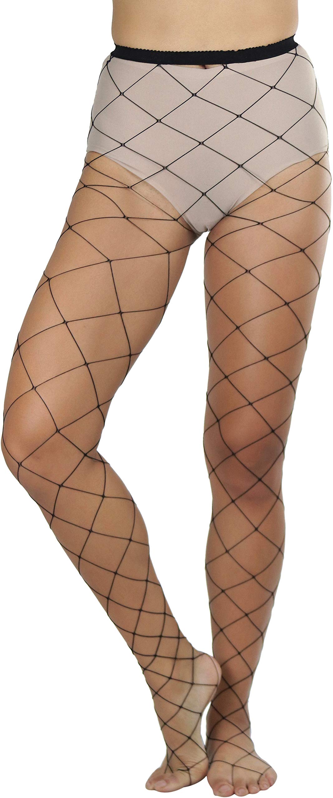 ToBeInStyle Women’s Sexy Vibrant Fine Classic Fishnet Full Footed Pantyhose