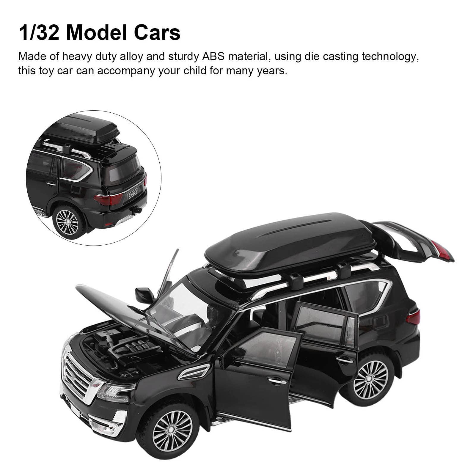 RiToEasysports Modellino di Auto SUV, Pull Back con Suono e Luce, Giocattolo in Metallo 1/32, per Ragazzi Ragazze Collezione Regalo Divertimento