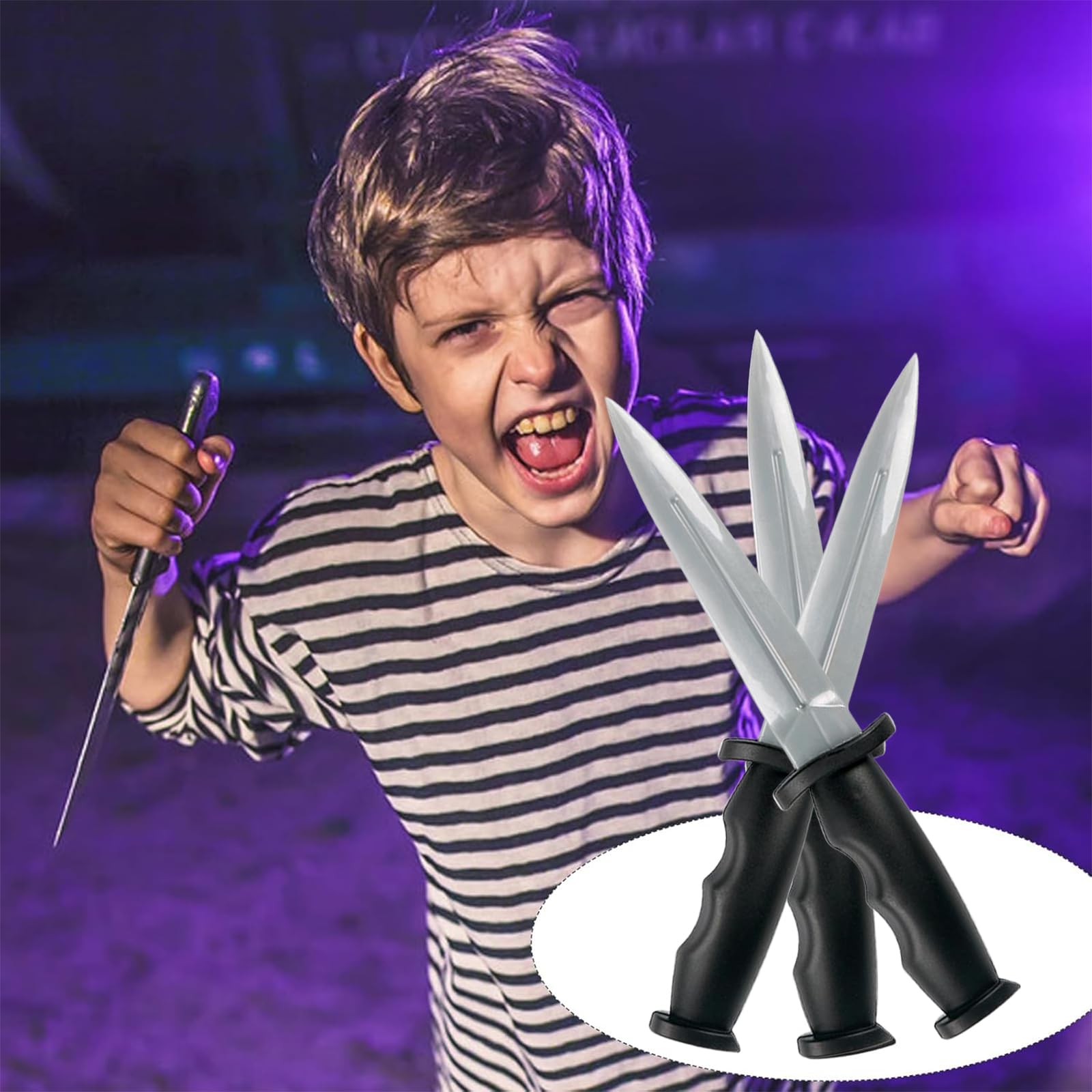 Kit de Entrenamiento de Cuchillos Mariposa de 4 Piezas, Cuchillo de Goma Falso