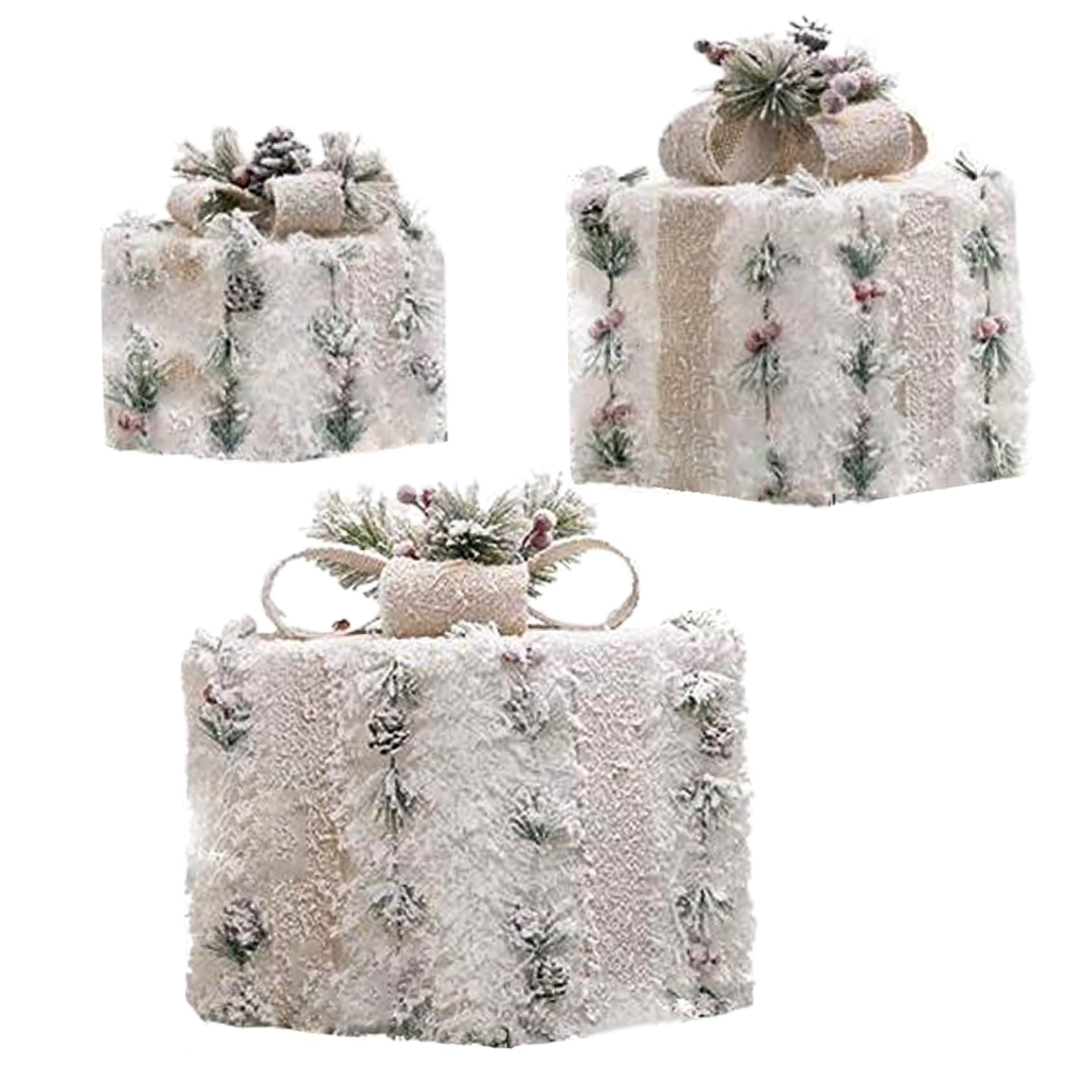 Boîtes de Noël lumineuses enneigées pour illuminer votre salon pendant les fêtes