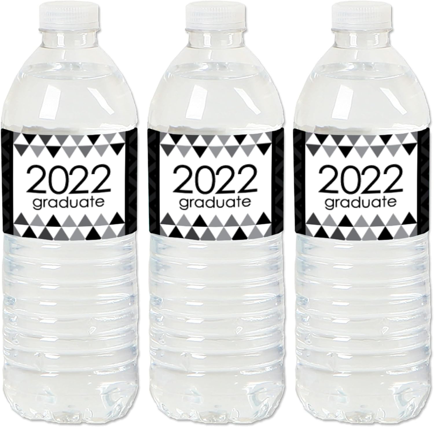 Big Dot of Happiness Black and White Grad - Best is Yet to Come - 2022 Black and White Graduation Party Water Bottle Sticker Labels - Set of 20