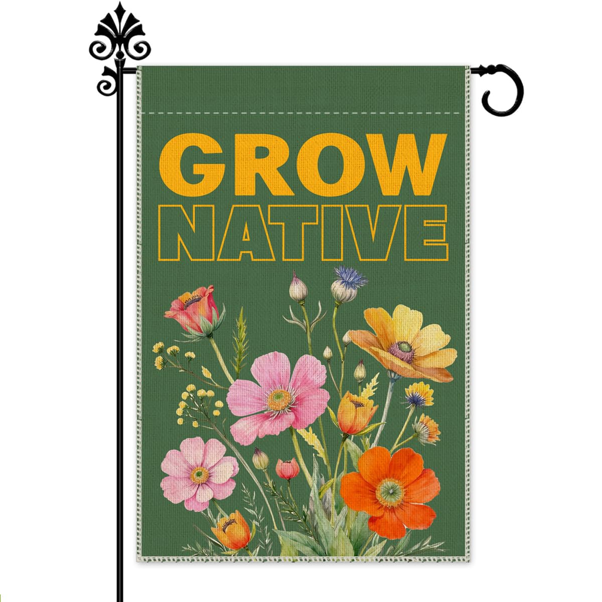 Drapeau de jardin fleurs sauvages pour exprimer votre amour de la nature et de la biodiversité