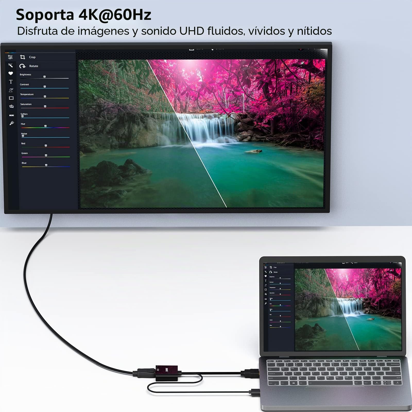 BENFEI Adaptador de Entrada HDMI a Salida DisplayPort, convertidor HDMI a DisplayPort DP Compatible con Adaptador de Audio para Ordenador portátil