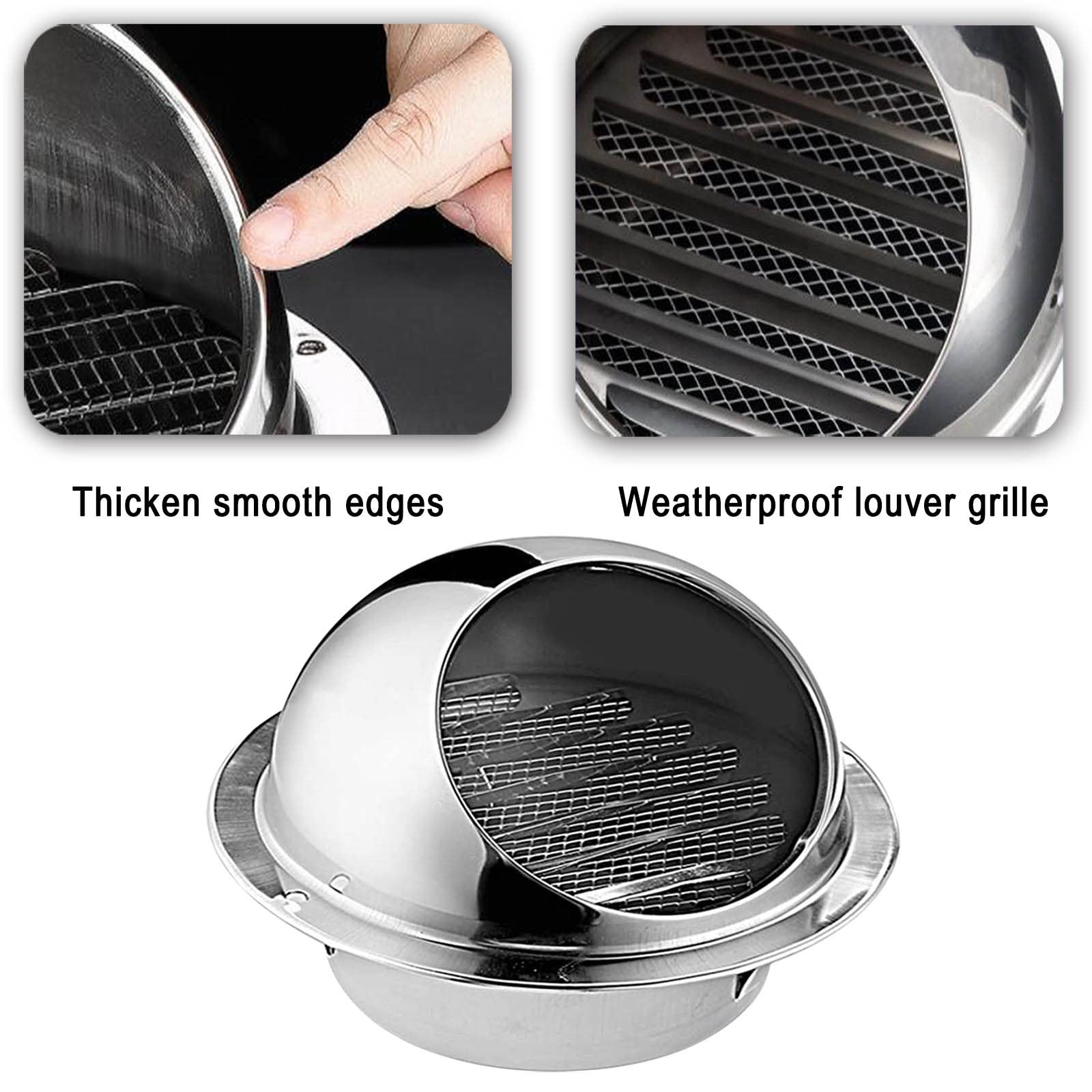 Grille Ventilation, 60/80/100/125/150/180/200mm Grille D'Aération Ronde Grille Ventilation Hotte En Acier Inoxydable 304, Mural Bouches D'aération Pour Garage Cuisine Salle De Bain ( Color : Silver ,