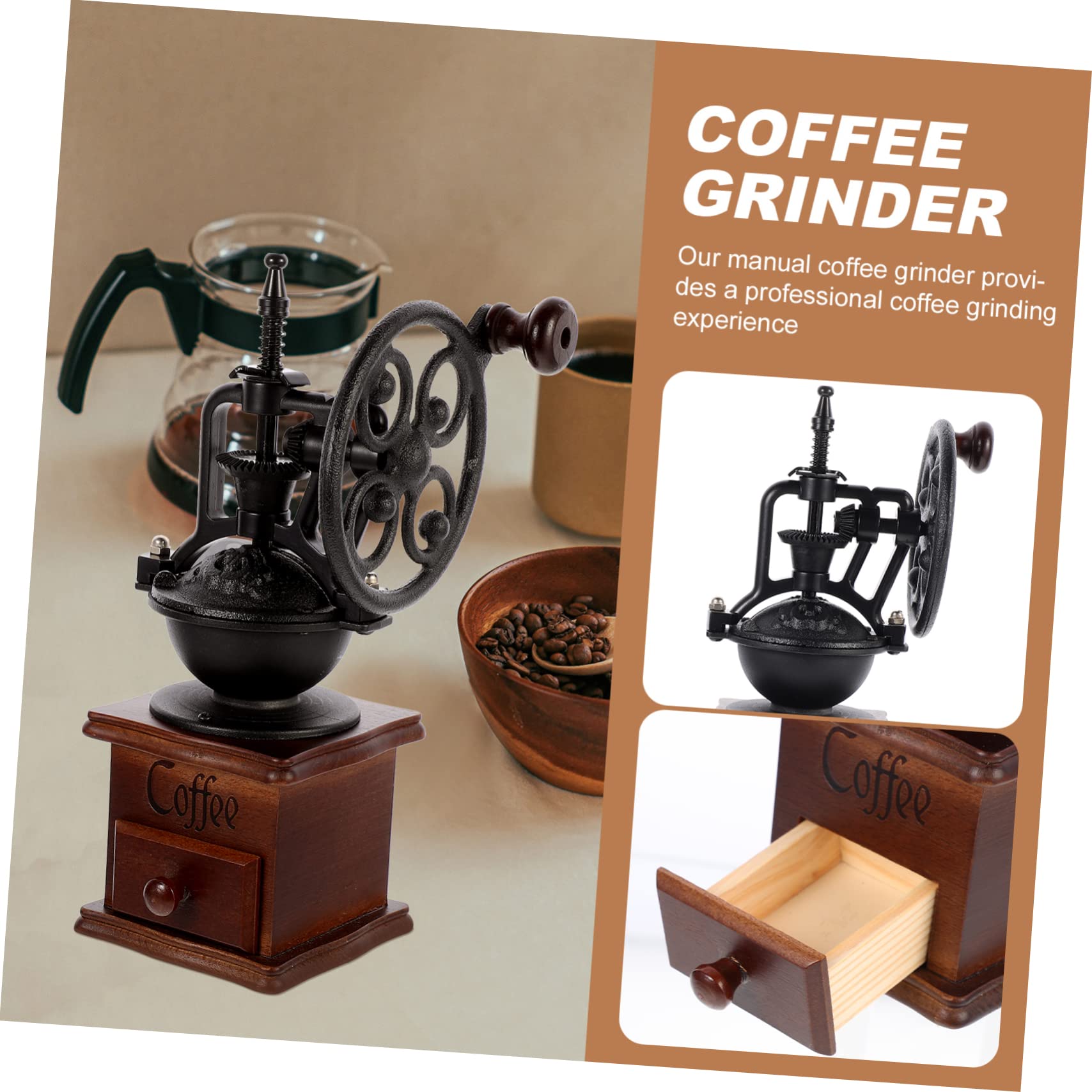 SHOWERORO De Café Manivela Portátil Para Granos De Café y Pimienta Manual De Metal Para Cafetera Casa o Cocina
