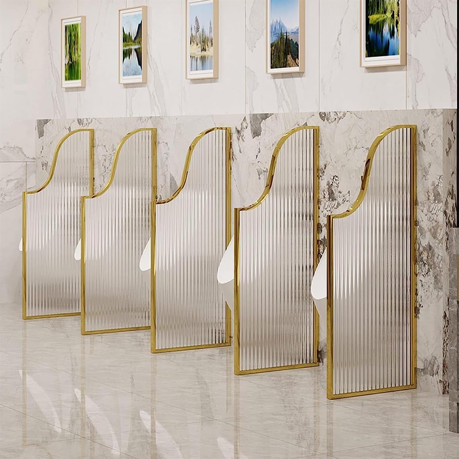 AYCDL Urinal Partition Protection Screen Floor-standing Adult Urinal Baffle Hotel/public Toilet Urinal Partition Extender,Gold-1PCS