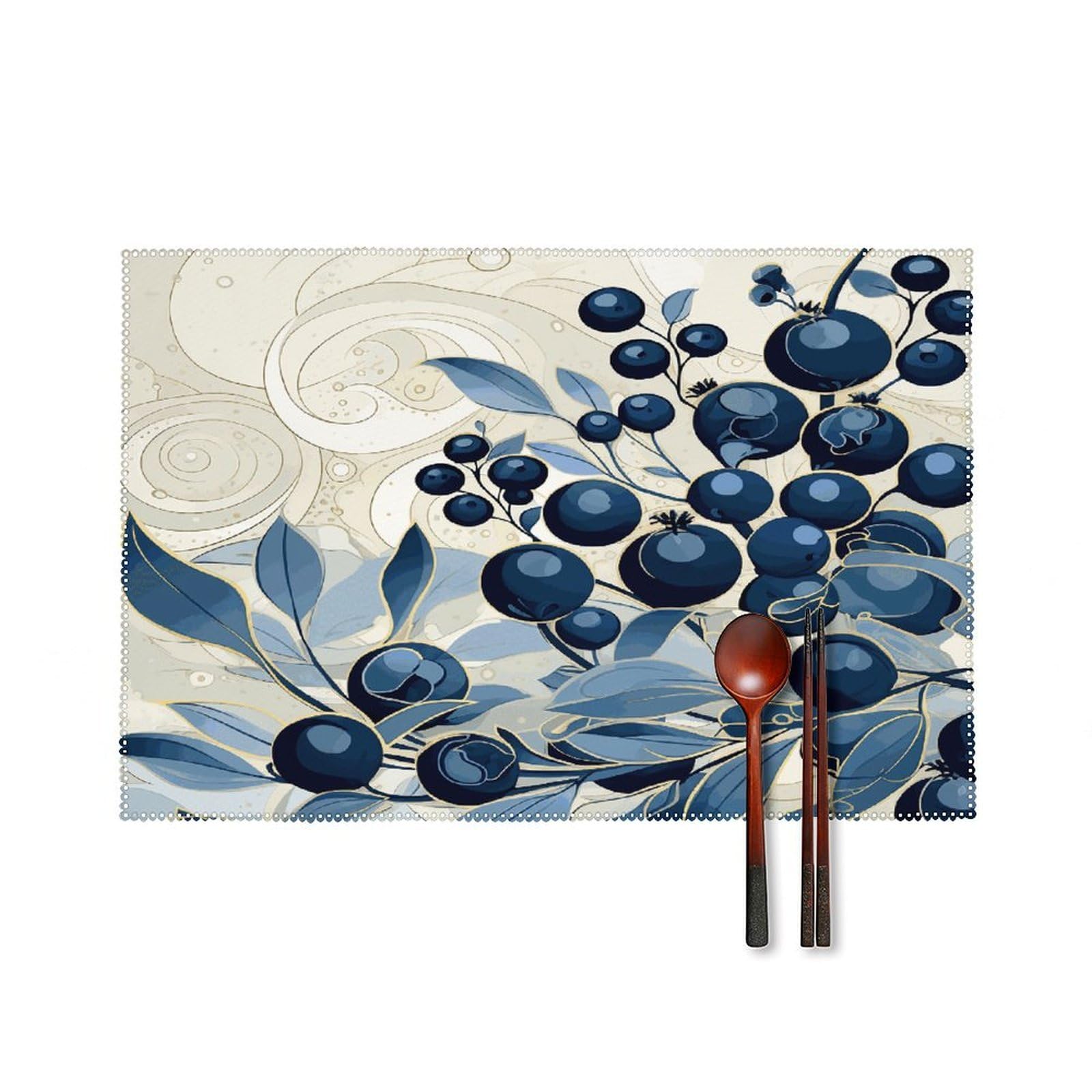 Fodpand Style Field Of Blueberries Placemats Set Of 4 Place Mats Table Mats