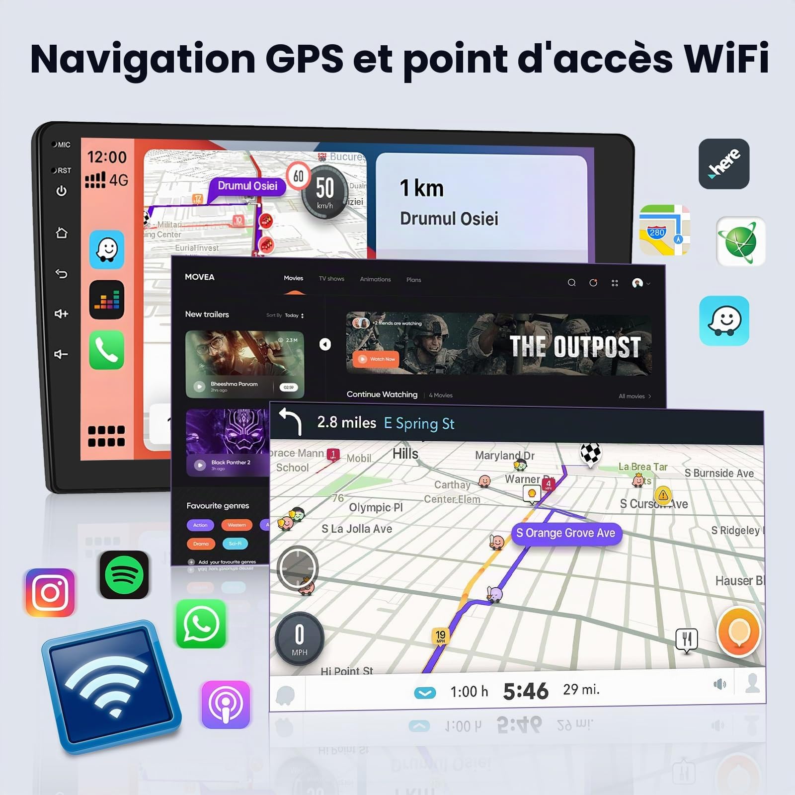 Autoradio pour Toyota Corolla Verso 2004-2009 avec CarPlay Android Auto