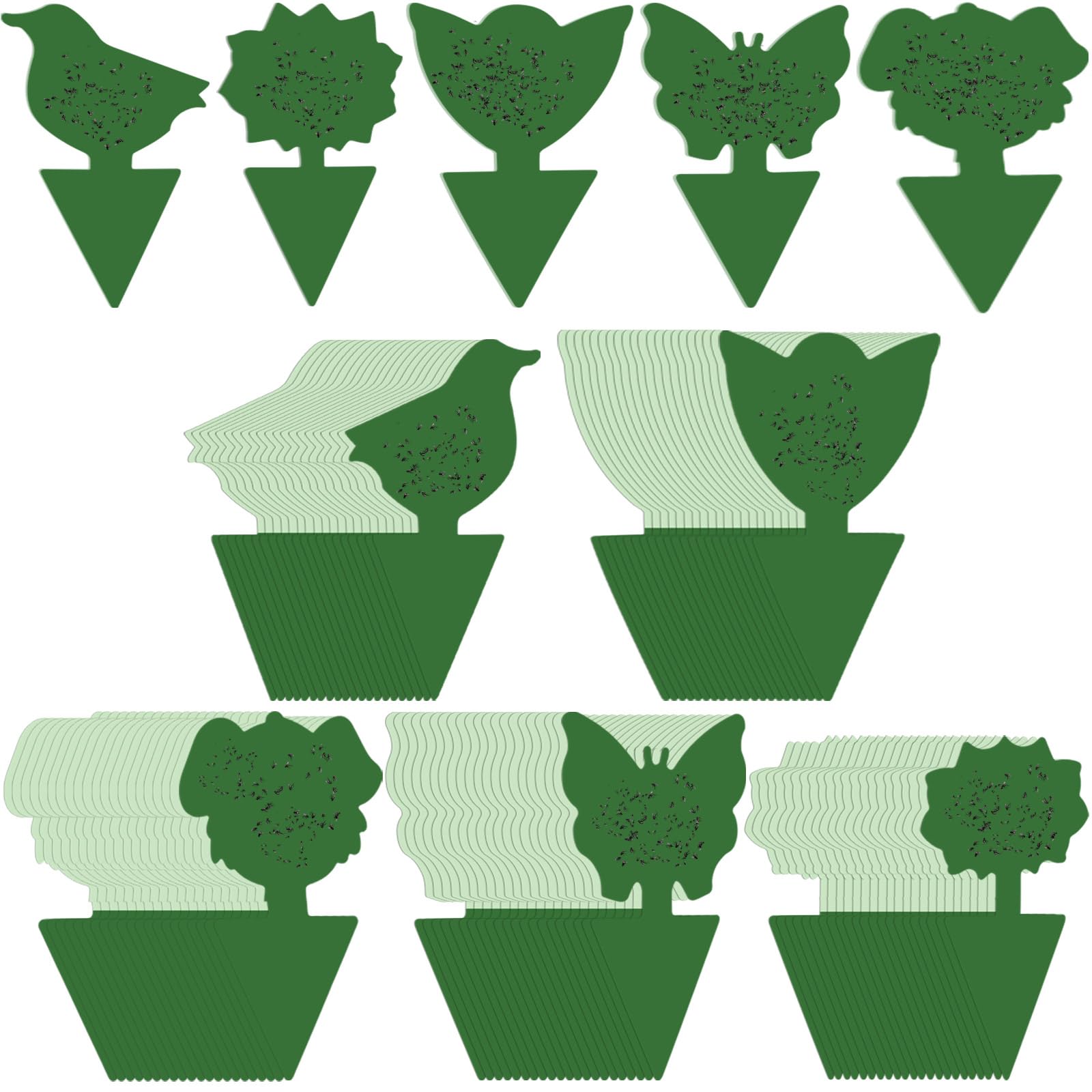 Qualirey 50 Sheets Fruit Fly Sticky Traps for Fruit Fly Gnat Trap for House Indoors Sticky Traps Catcher for Gnats Fungus Gnats Mosquito Catcher for Kitchen Outdoor Plants(Green)