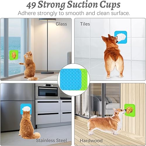 Miniatura 5 de MateeyLife 2 alfombrillas para lamer perros y gatos con ventosas, tapete para lamer para aliviar la ansiedad del perro, almohadilla para lamer