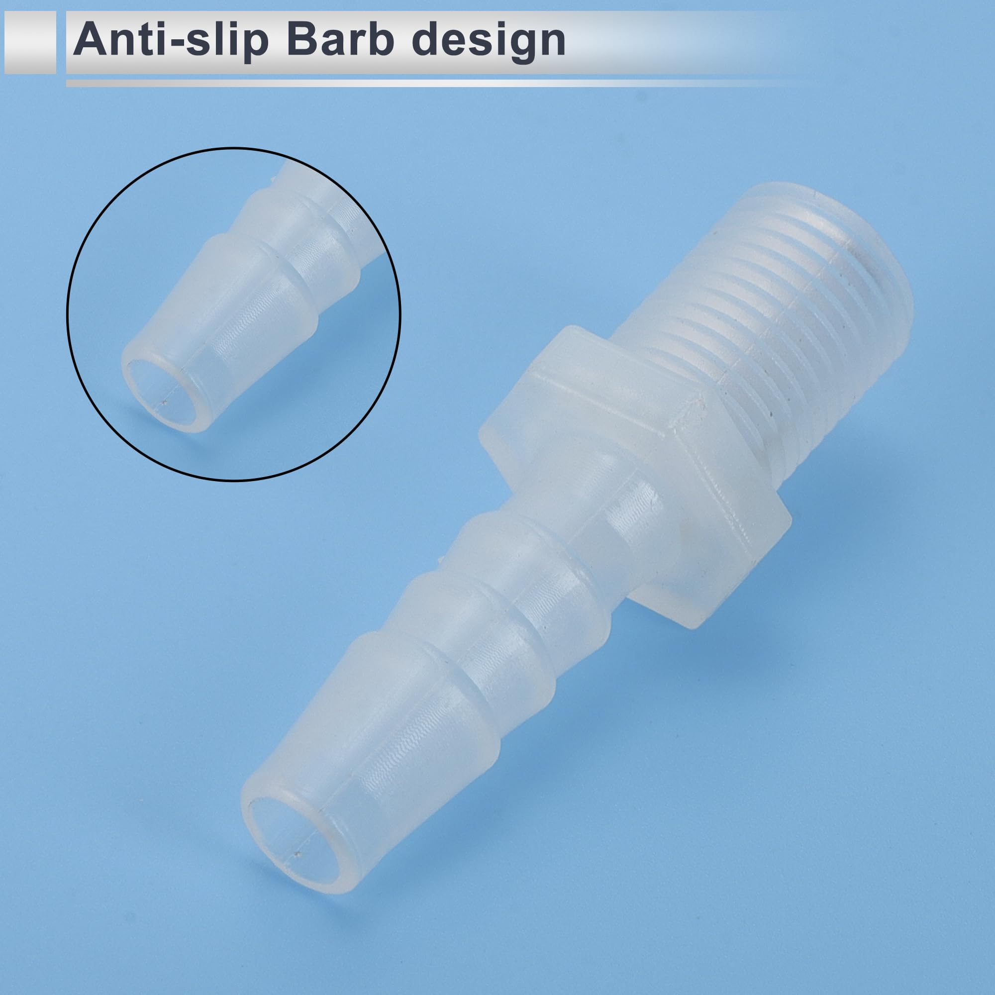 RATCHROLL 1 Set Plastic Hose Barb Fitting 5/16" Barb G1/4 Male Hose Adapter Clear PP - Image 4
