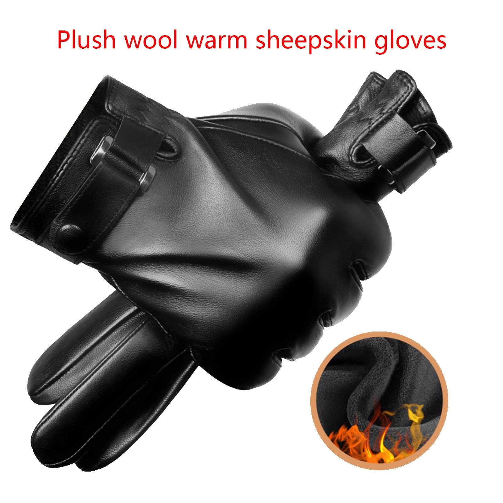 Axdwfd Guantes De Invierno para Hombres, Pantalla Táctil Antideslizante A Prueba De Viento A Prueba De Viento, con Forro Suave Y Cálido, para Conducir (Size : L)