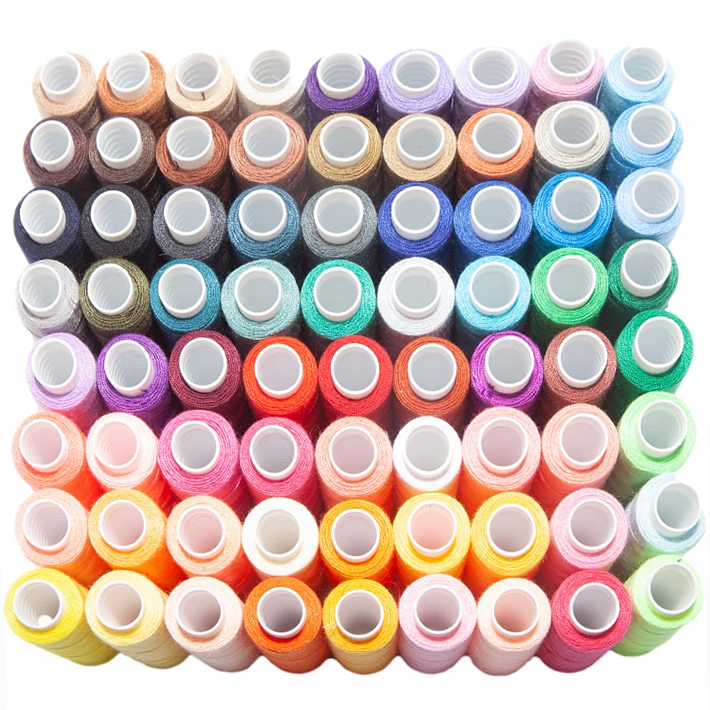 Bilieasy Sewing Thread Set 72 PCS All Purpose Polyester Thread kit Each 250 Yards for Hand or Machine Sewing (72 Color)