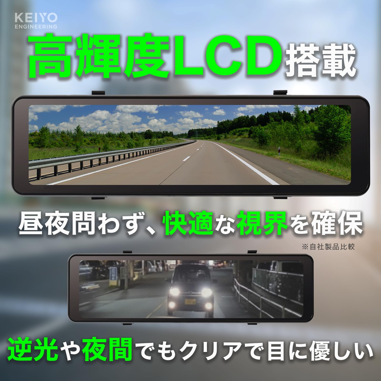 KEIYO デジタルミラー型ドライブレコーダー AN-DM003 Amazon.co.jp: KEIYO【高輝度LCD・55fps】KEIYO デジタルミラー 録画