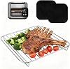 BYKITCHEN Airfryer Grillrost für Ninja Combi 12 in 1 Multikocher Gitter & Gittereinsatz für Ninja Combi Heißluftfritteuse 304 Edelstahl Airfryer Zubehör / Rack/Rost mit 2 Backofenmatten