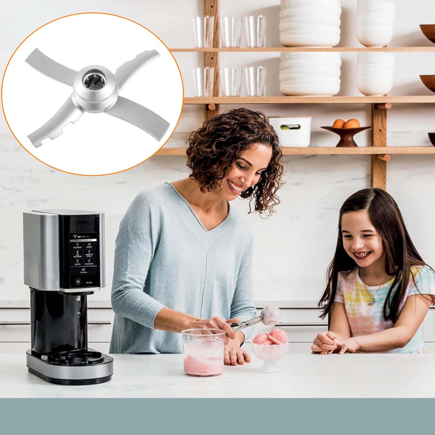 Lama di ricambio compatibile con Ninja Ice Creami Makers serie NC300, Lama di ricambio Accessori Compatibili con Ninja Creamerizer NC301 CN305A CN301CO Acciaio Inossidabile, BPA-frei