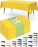 Vista 38 de Pureegg - Juego de 10 manteles de plástico desechables redondos de 84 pulgadas, para fiestas, picnics, bodas, manteles decorativos, redondos, Blanco