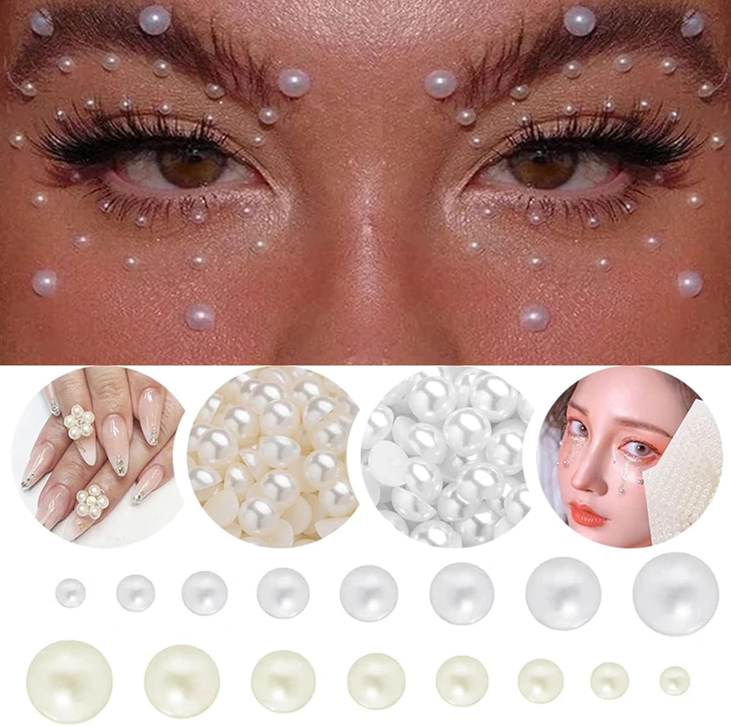 50PCS 25mm Flatback Pearls for Crafting White, Imitation Large Half Round Pearl Beads Bulk for Crafts Project, Half Flat Back Pearls for DIY Making Crocs Tumblers Shoes Cups Wedding - Image 5