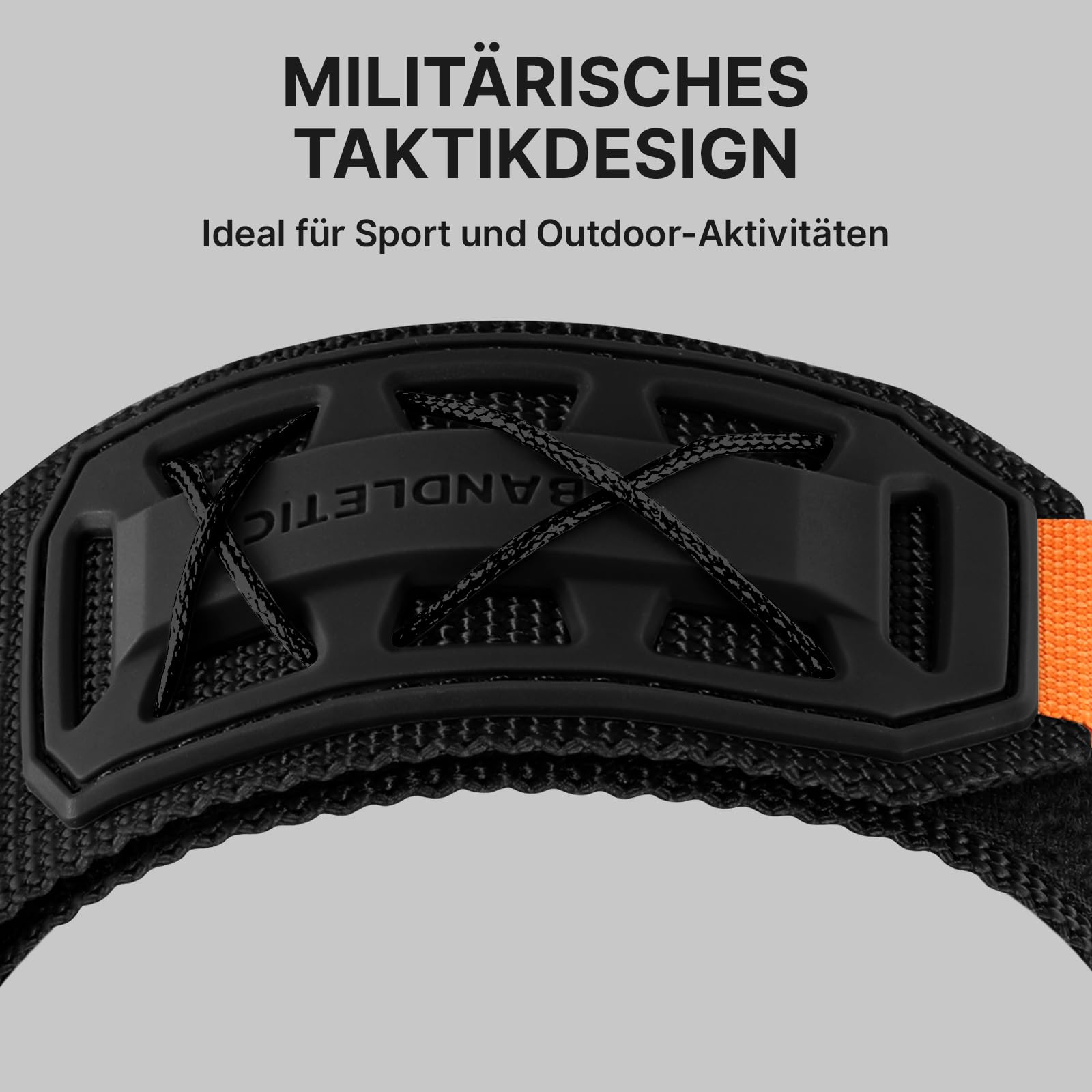 Bandletic Quick Fit 22mm 26mm Robust Nylon Armband Kompatible mit Garmin Watch Armband,Taktischer Sport Uhrenarmband für Fenix/Instinct/Tactix Delta/Descent/Epix Pro/Enduro/Quatix/Forerunner/Approach
