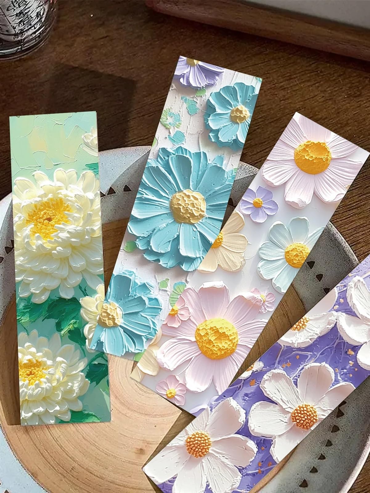 Segnalibro 30 pezzi segnalibri di pittura a olio fiori carta souvenir laurea artistici biglietti studenti pagine lettura