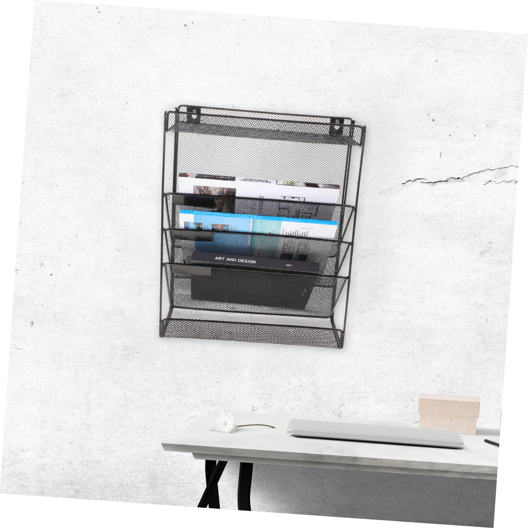 NUOBESTY Organizador De Archivos De Metal Con Diseño De Soporte Vertical Para y Revistas Estante Colgante Para Con Ganchos Para Almacenamiento De Papeleo y Material De