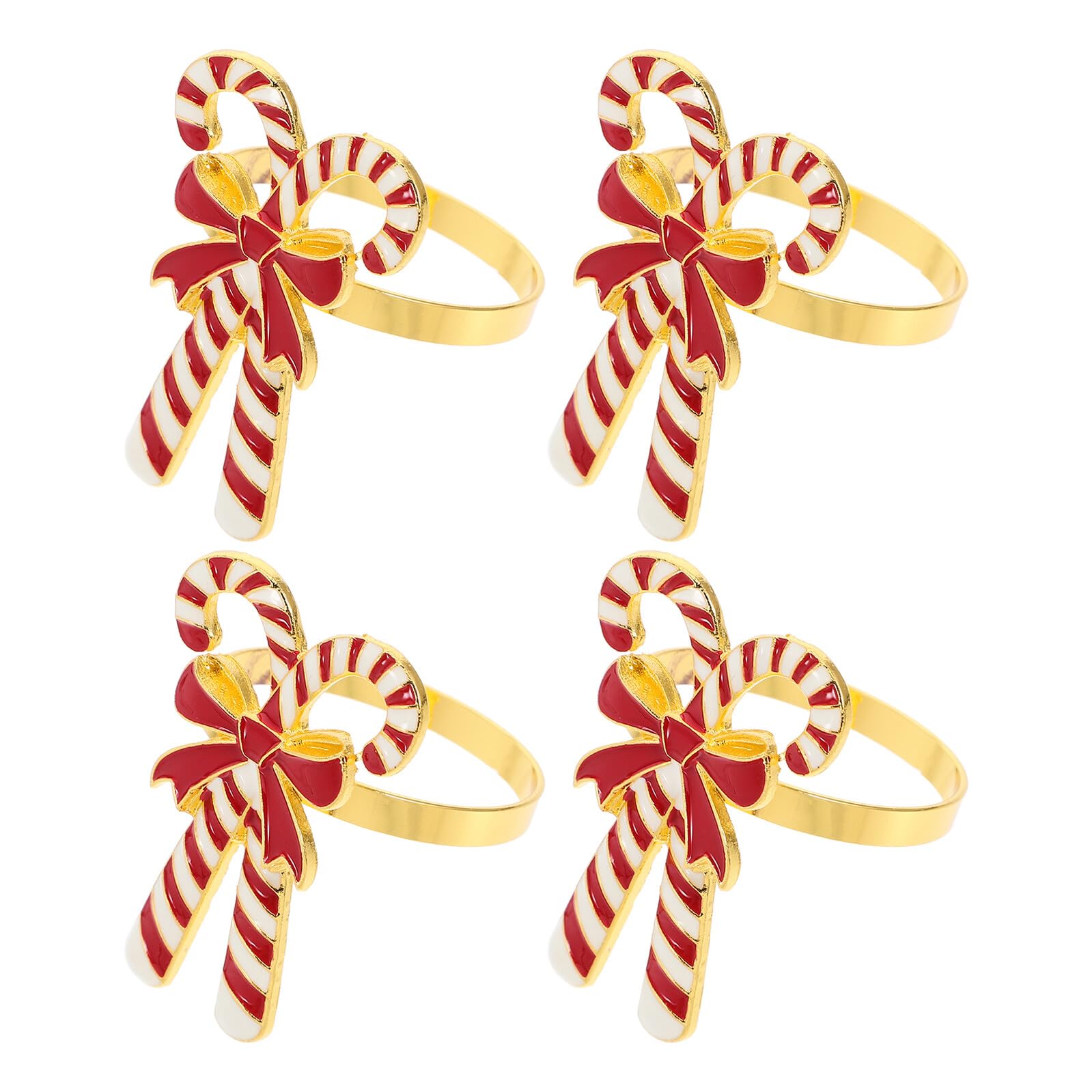 Toyvian 4 Stück Weihnachts Serviettenringe Schleifenstil aus Legierung Wiederverwendbare Serviettenschnallen für Tischdekoration zu Weihnachten und Party