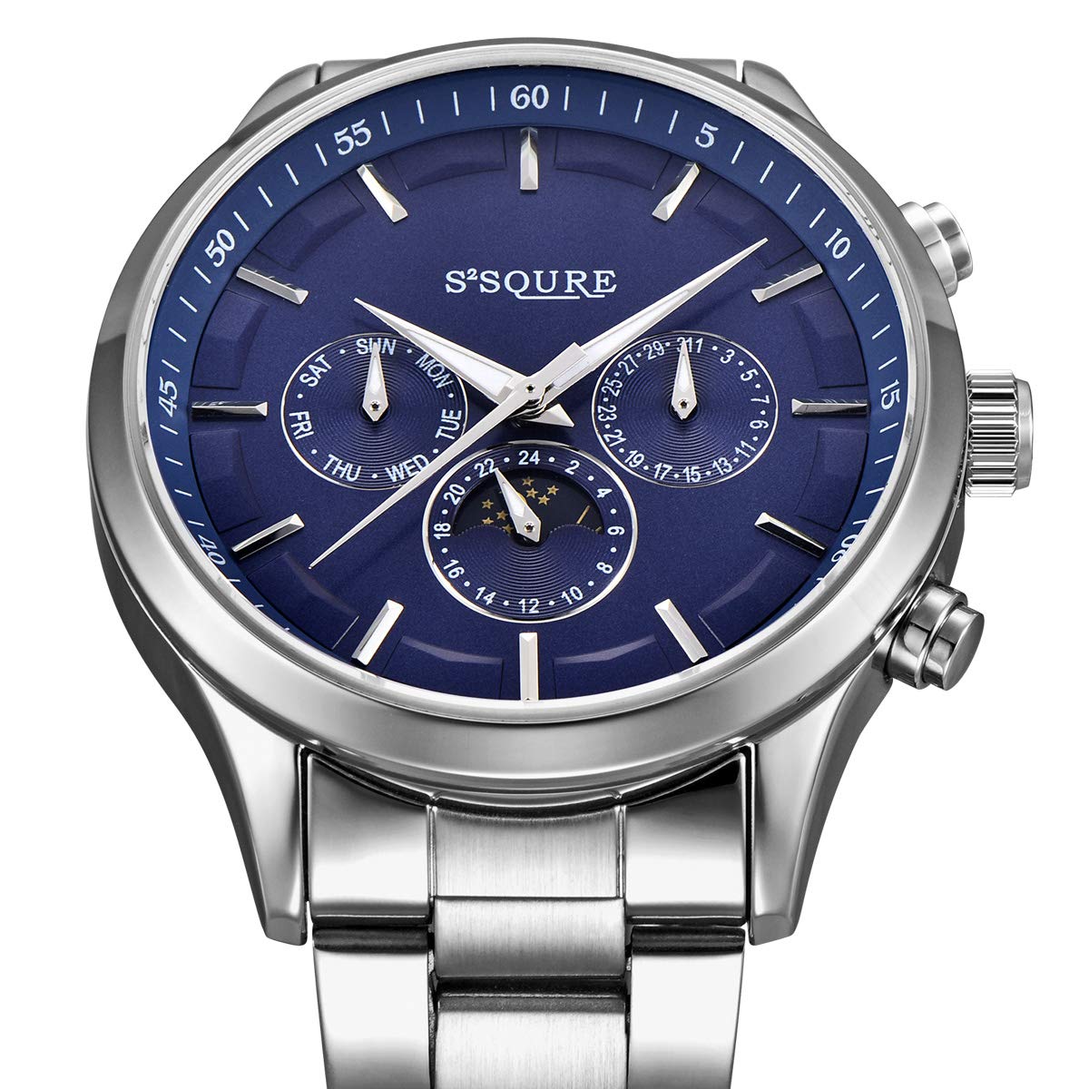 Alienwork S2Squre Orologio Automatico Uomo Donna Calendario Cinturino in Metallo