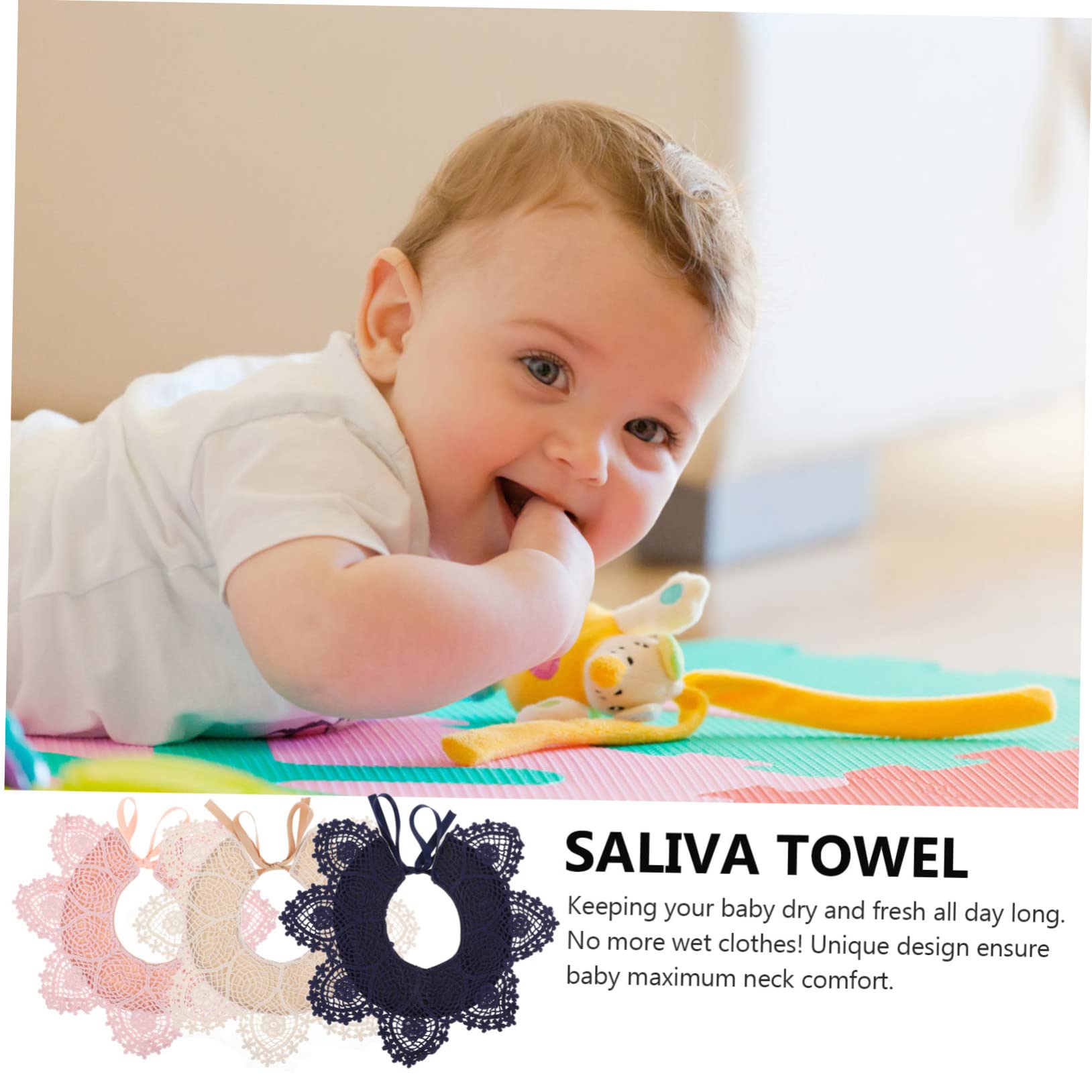 3 Baberos Bandana de Algodón para Ñiño Niña, Absorbentes y Transpirables