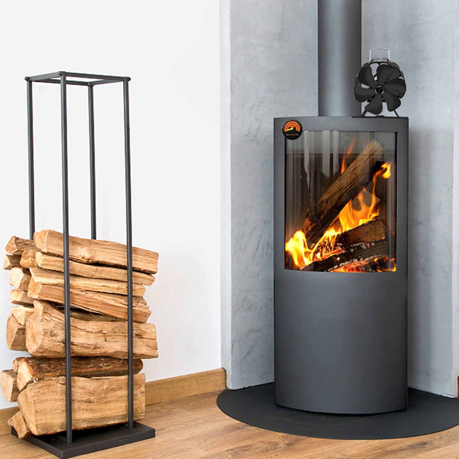 Mini Chimenea De 6 Aspas Ventilador De Estufa De Calor Sin Batería Ni Electricidad Quemador De Leña Eco Silencioso Ventilador Eficiente