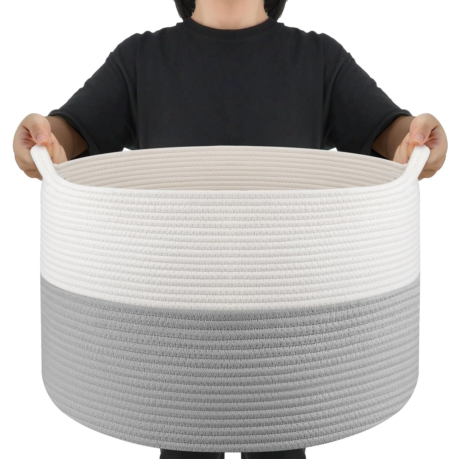 XXXLarge Blanket Basket Living Room Cotton Rope Baskets for Storage Large Woven