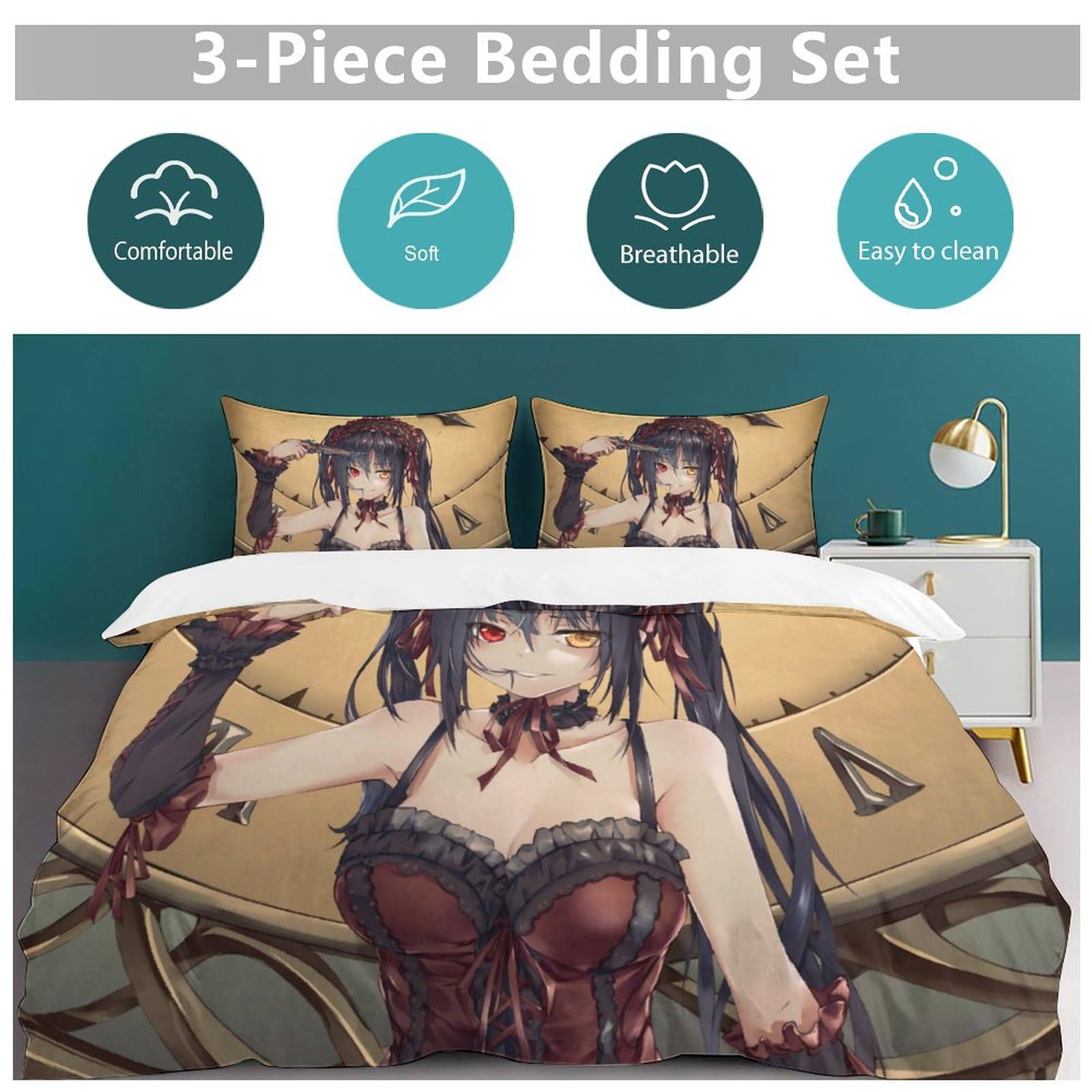 Amazon｜布団カバー 時崎狂三 デート・ア・ライブ 寝具カバーセット