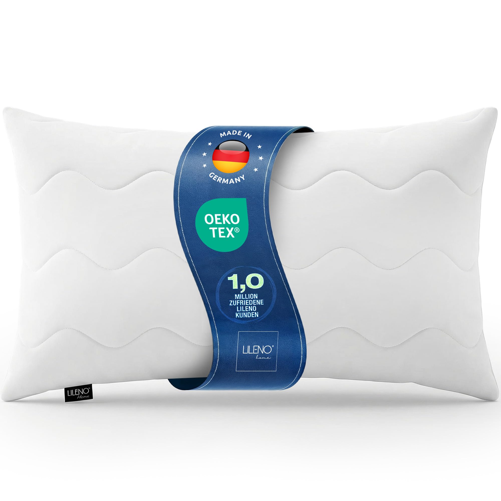 LILENO HOME Allergiker Kopfkissen 40x80 (1er Set) – 95°C waschbar, Oeko-Tex & Made in DE – Kissen 40x80 anpassbar für himmlischen Schlaf – Haut schmeichelndes & geruchsfreies Pillow