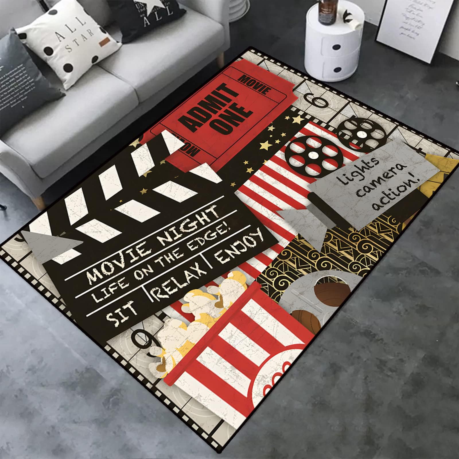 Amazon.com: Vintage Cinema Home Movie Theater Modern Area Rugs Soft ...